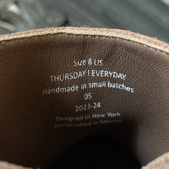Thursday Boot Co Everyday Downtown Taupe Brown Suede Ankle Boots Size 8 - Picture 10 of 14